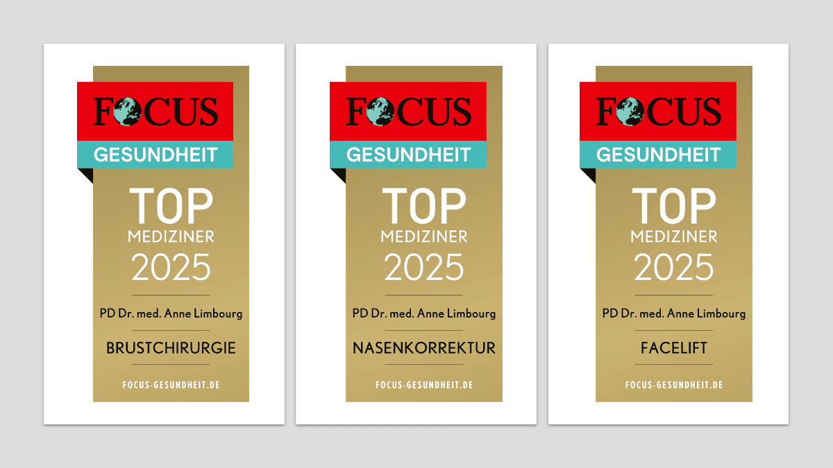 Top Mediziner 2025 Brust-Nase-Facelift: Dreifache Auszeichnung für Dr. Limbourg in Brustchirurgie, Facelift und Nasenkorrektur